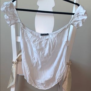 Off-the-shoulder White Brandy Melville Top